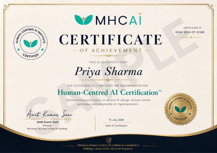 MHCAI Certificate of Achievement sample